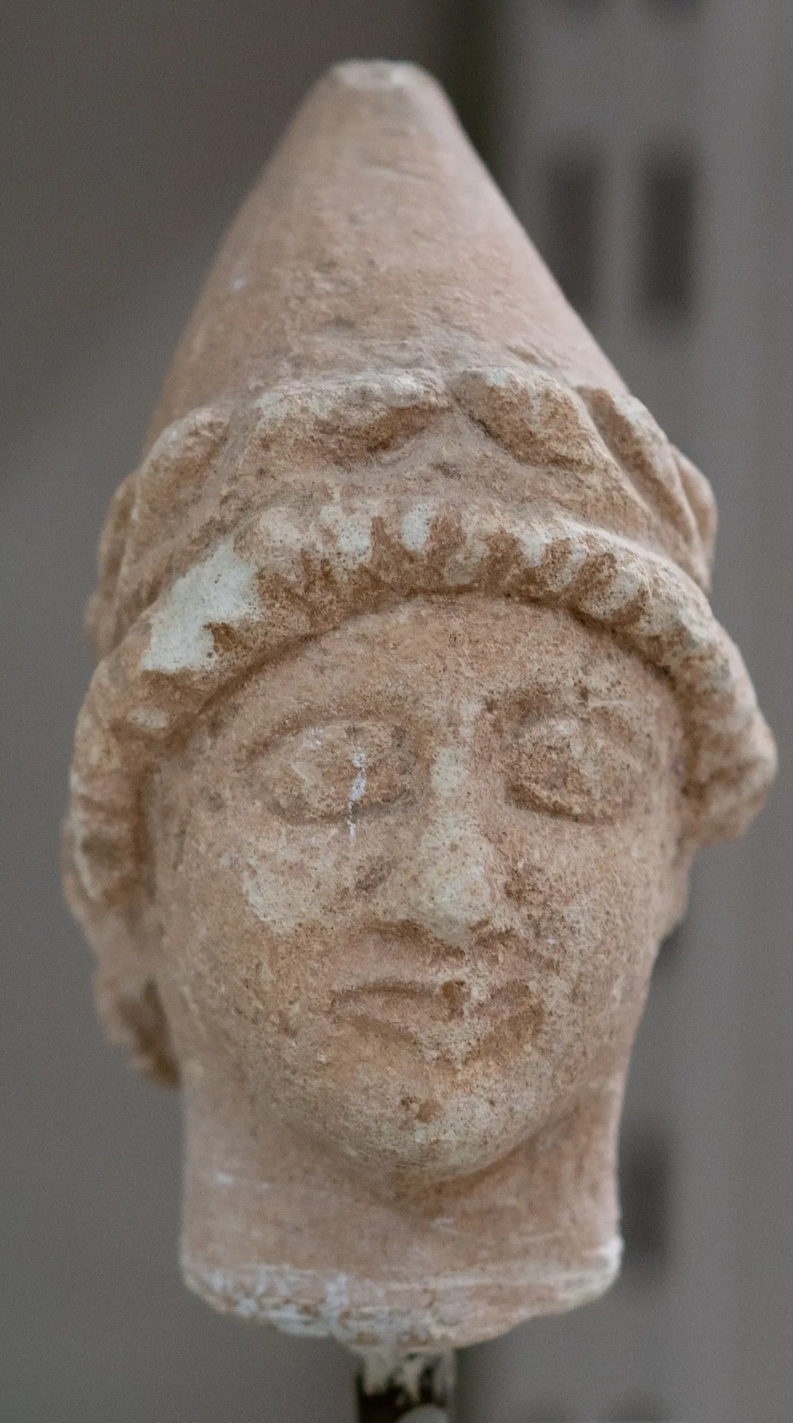Limestone head of a man, Archaic II Cypriot statue