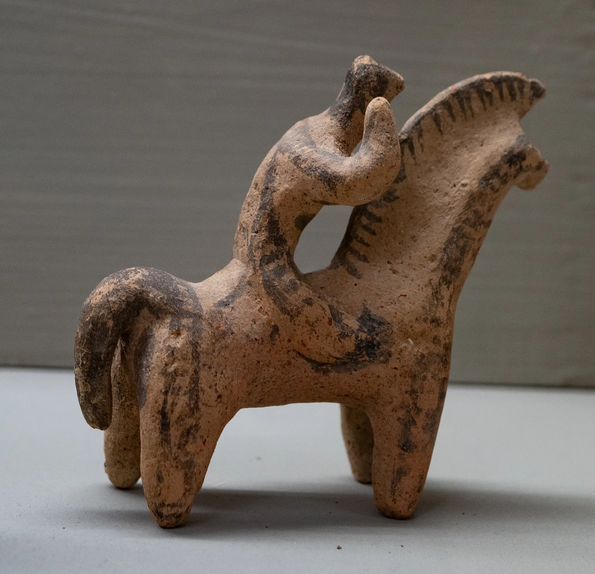 terracotta rider, Geometric Cypriot statue