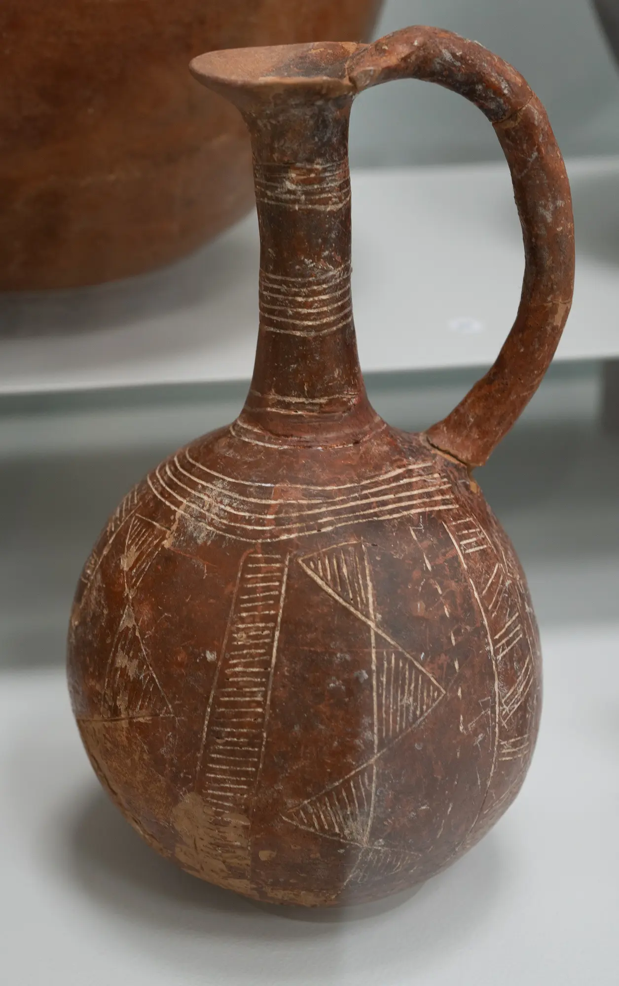 Red Polished incised jug, Early Bronze Age II Cypriot