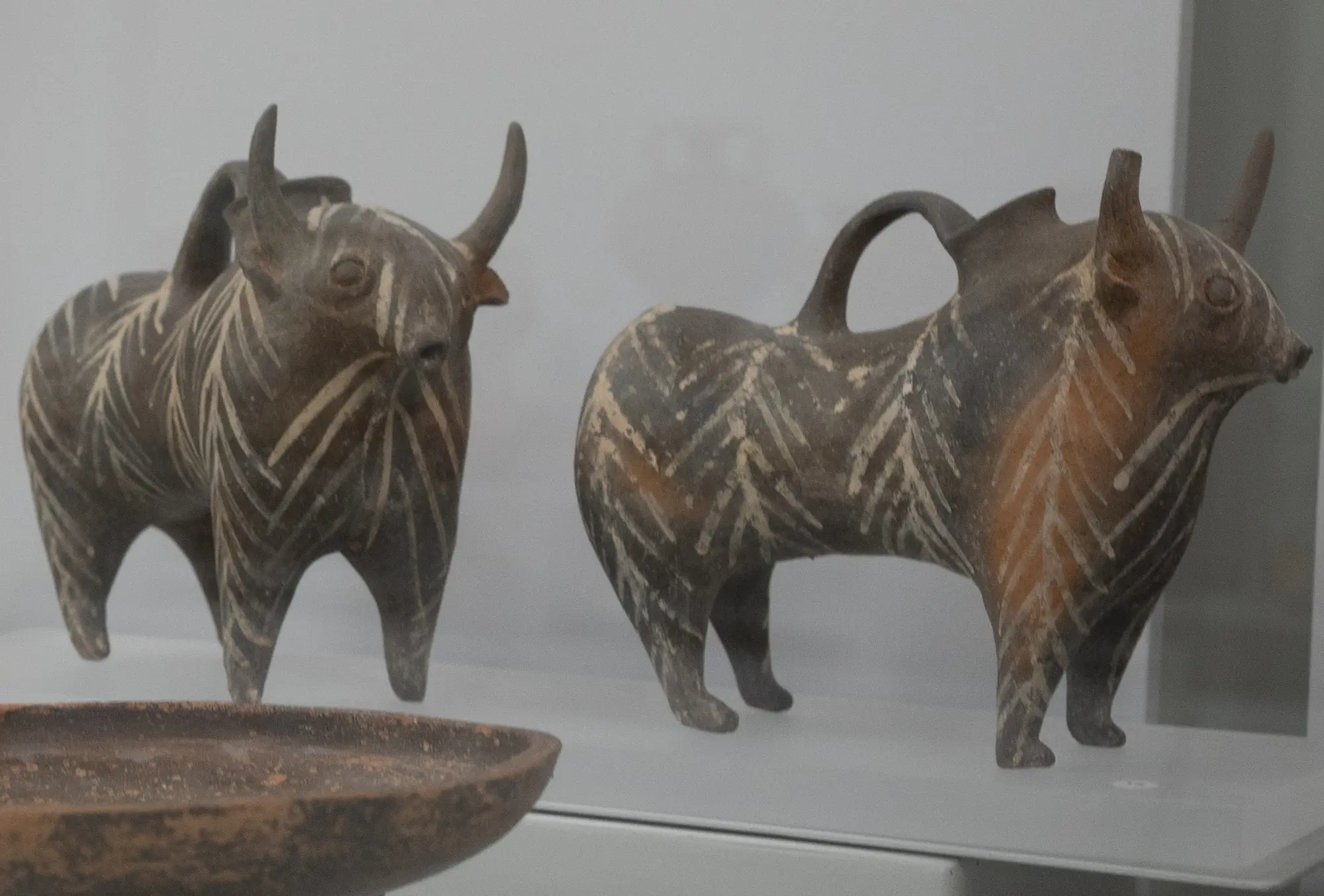 Two Bull Shaped Rhytons, Late Bronze Age II Cypriot statue