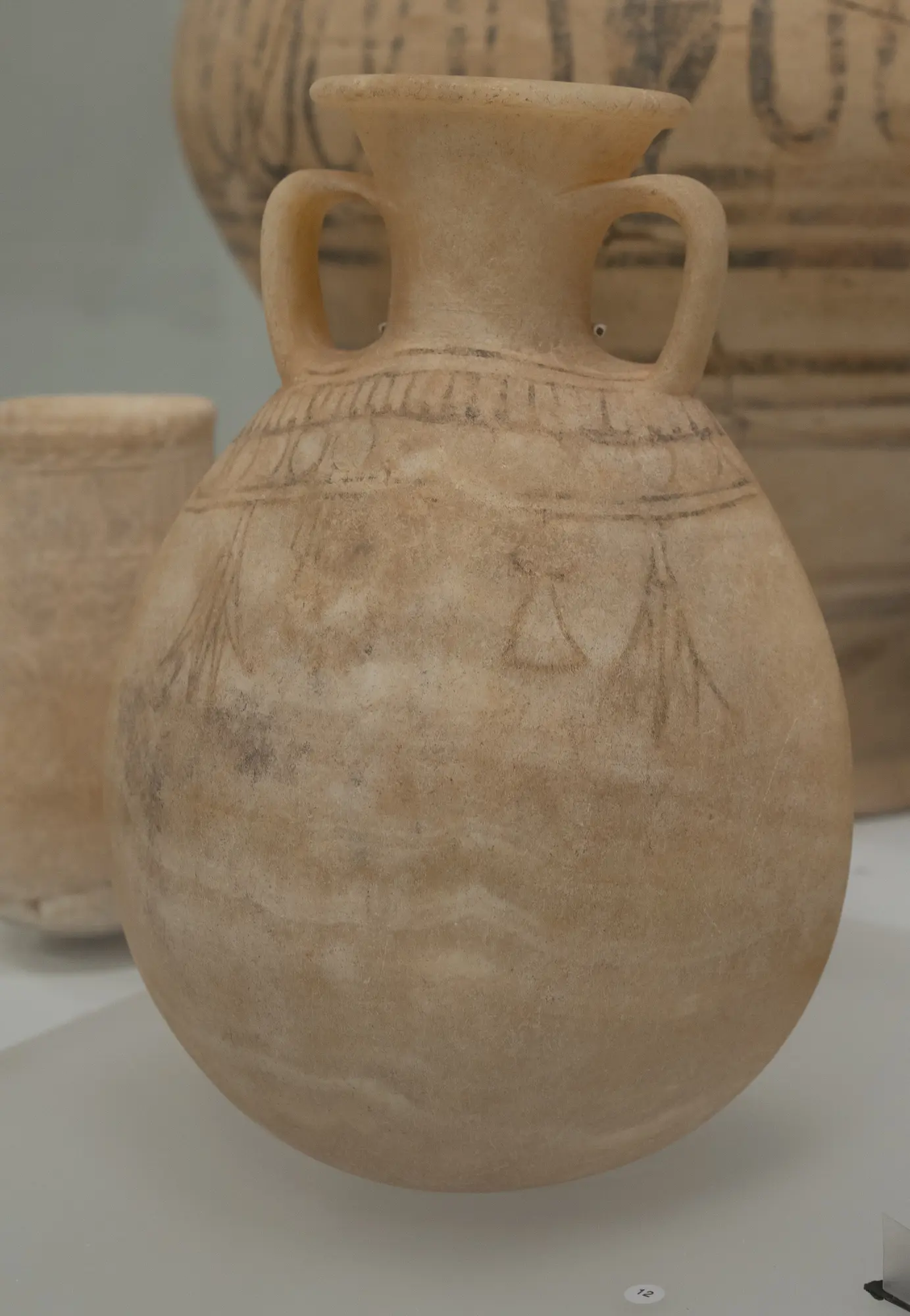 Imported Alabaster Flask, Late Bronze Age II Cypriot
