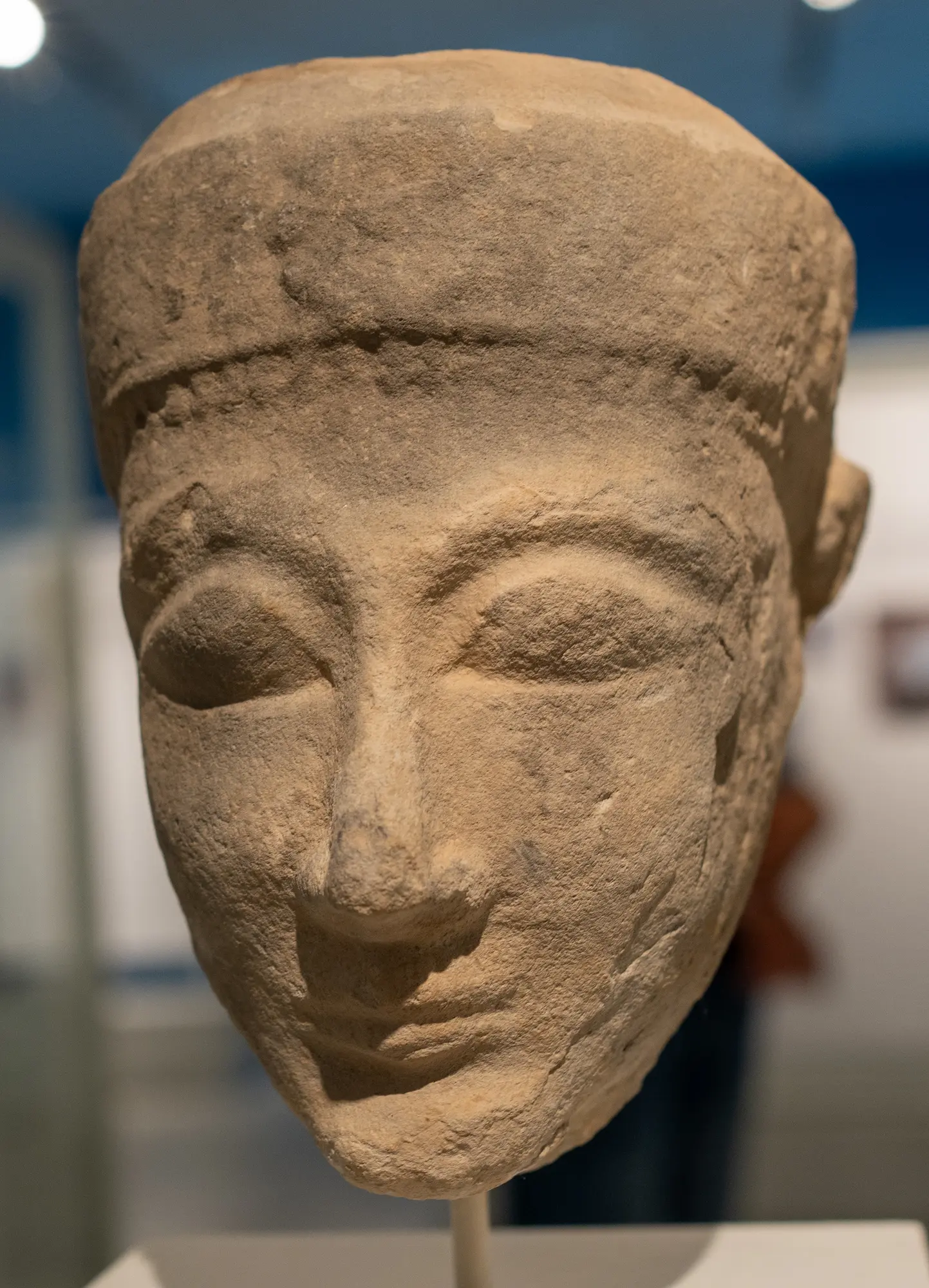 Limestone Head, Archaic I Cypriot statue