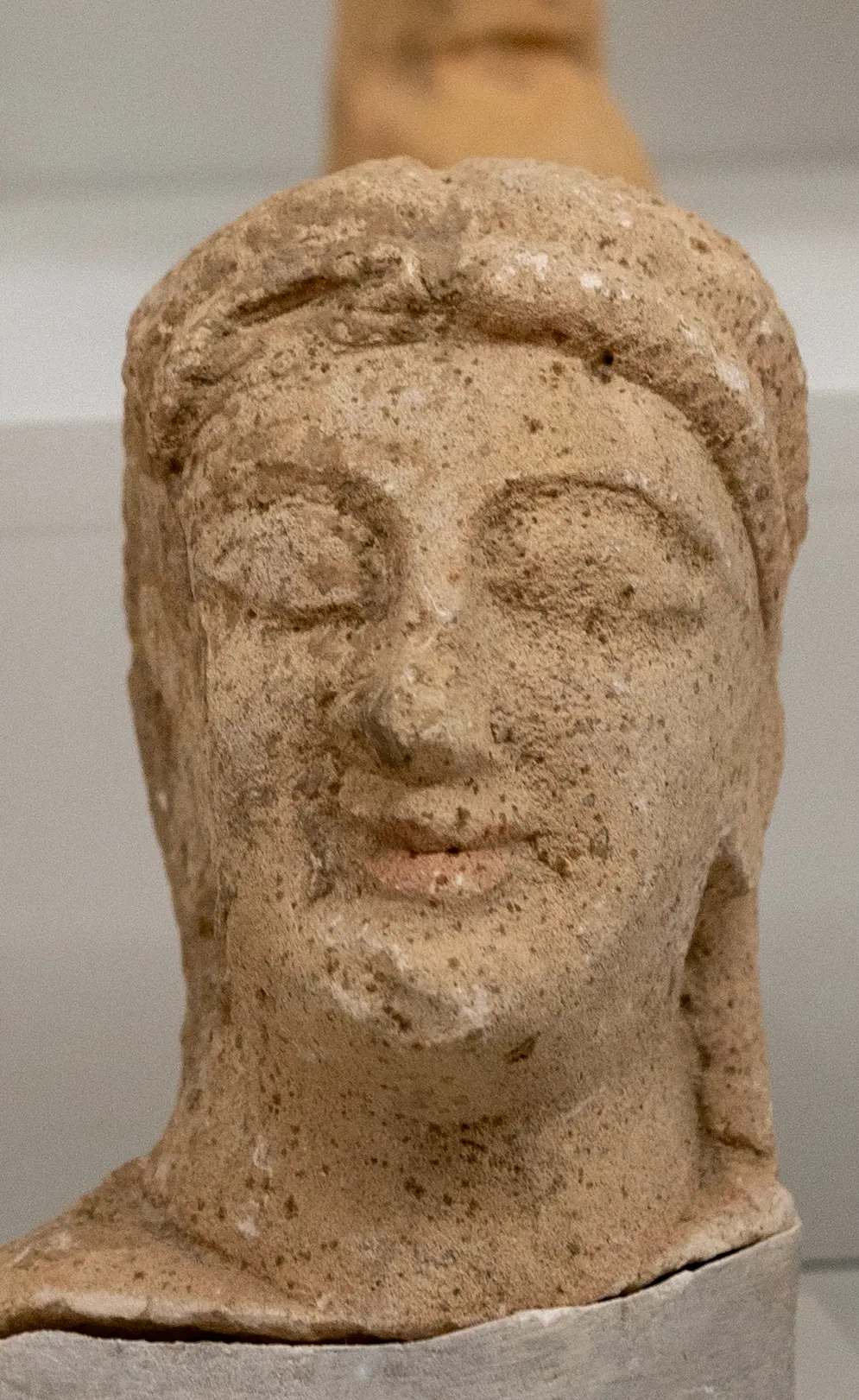 Limestone Head, Archaic I Cypriot statue