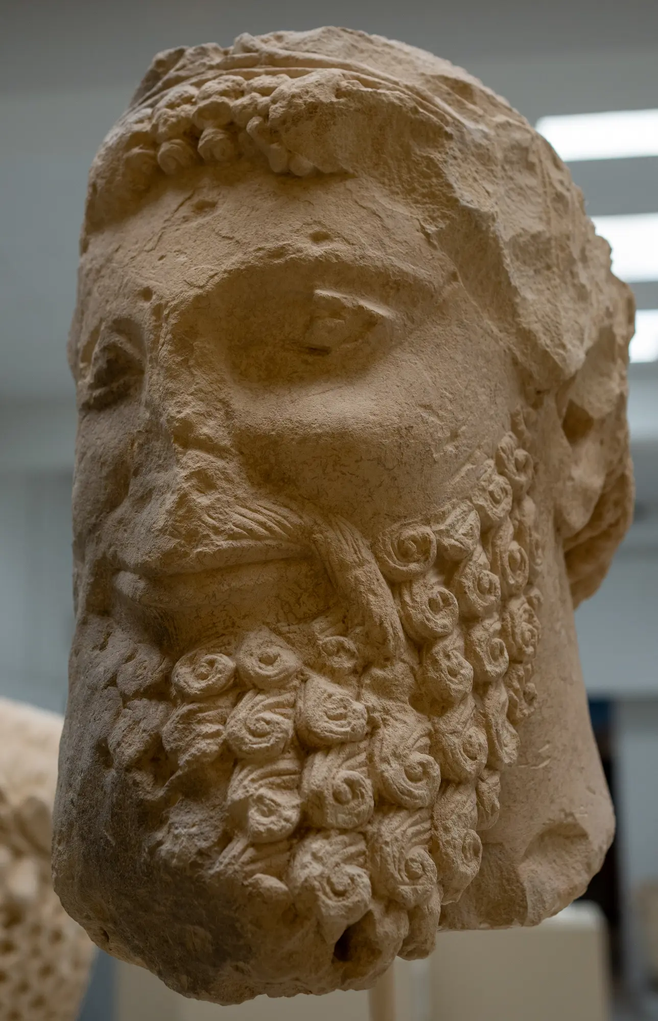 Limestone Head, Archaic I Cypriot statue