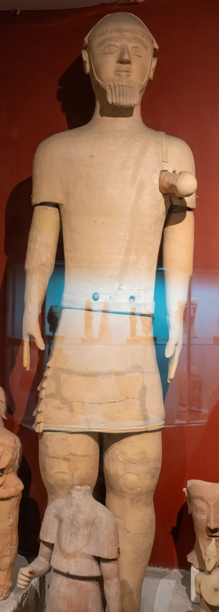 Monumental Terracotta Warrior, Archaic I Cypriot statue