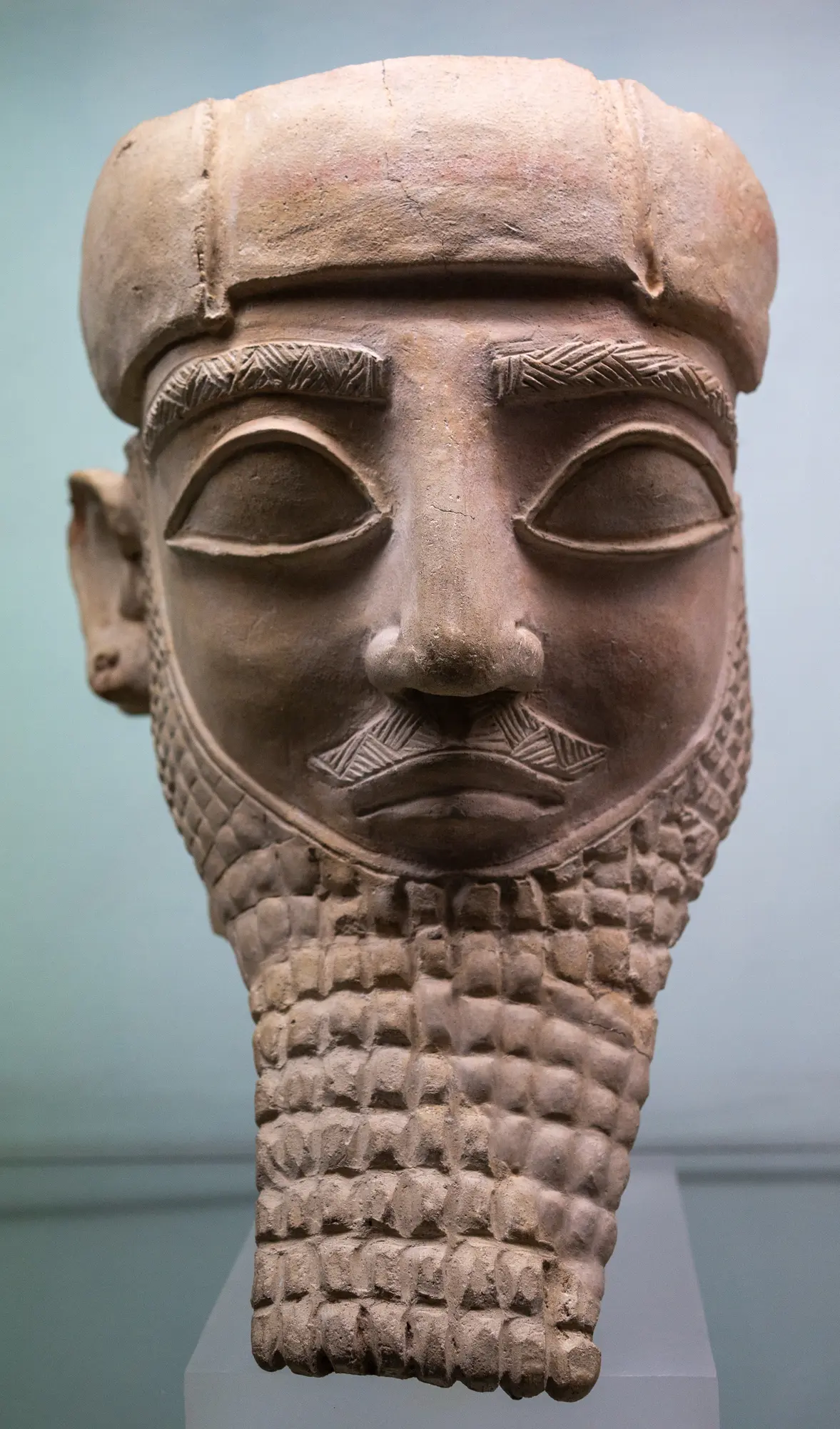 Monumental Terracotta Head, Archaic I Cypriot statue