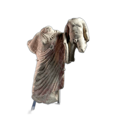 Figure of Aphrodite with two winged Erotes, Classical Cypriot statue
