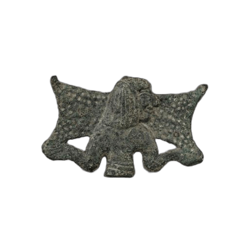 Fragmentary offering stand decoration of a man carrying a copper ingot, Late Bronze Age III Cypriot