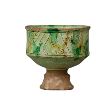Pedestal cup with decoration of leaves and wavy lines, Cypriot