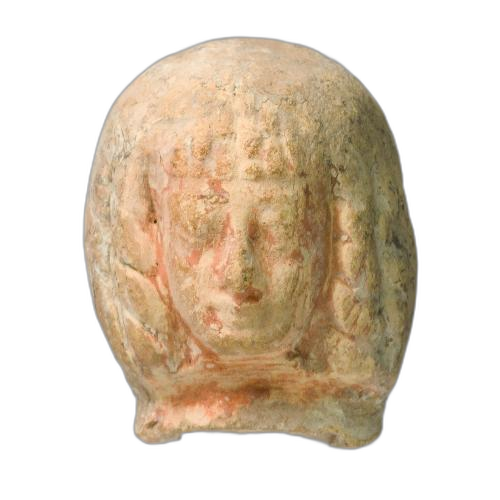 Head of figure, Archaic II Cypriot statue