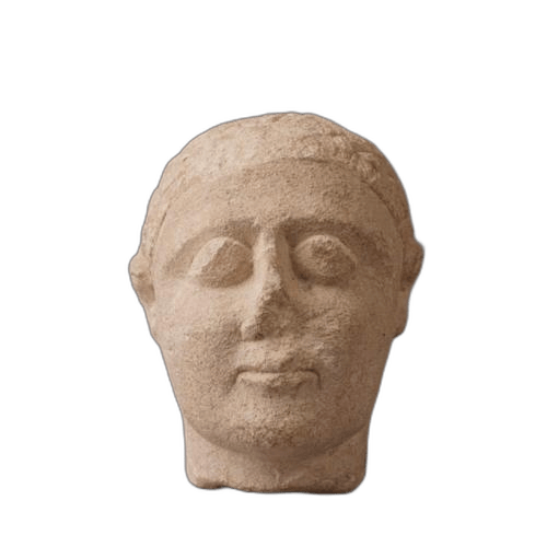 Head of a votive figure, "temple boy" type, Roman Cypriot statue