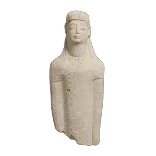 Fragmentary figure of draped male votary, Cypriot statue