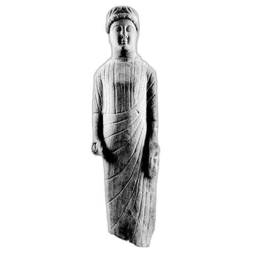 Figure of a draped male votary holding an offering, Cypriot statue