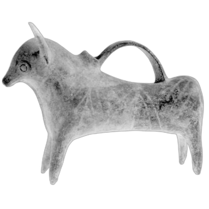 Bull-shaped rhyton of Base-ring II ware, Late Bronze Age II Cypriot