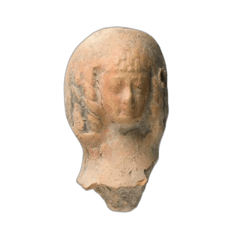 Head from a fragmentary figure, Archaic II Cypriot statue