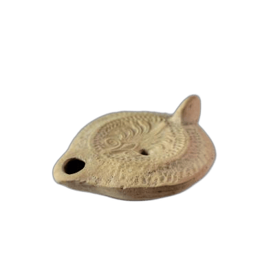 Oil lamp with a palmette surrounded by a wreath of dots, Roman Cypriot tool