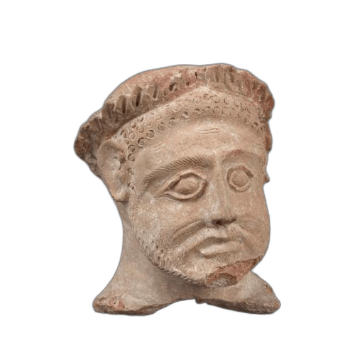 Head of male votary figure, Hellenistic Cypriot statue