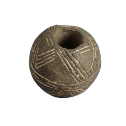 Spindle whorl of Black Polished ware with incised decoration, Middle Bronze Age I Cypriot