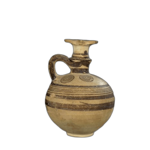 Aryballos of Cypriot White Painted ware, Archaic I Cypriot