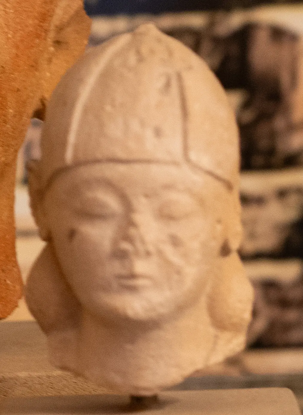 Limestone head, Geometric Cypriot statue