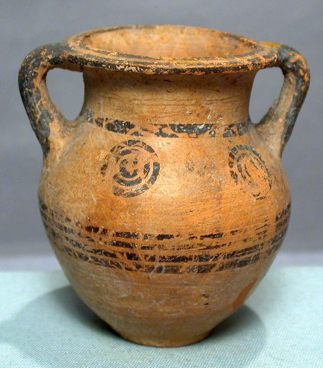 Terracotta miniature amphora, Geometric III Cypriot jar
