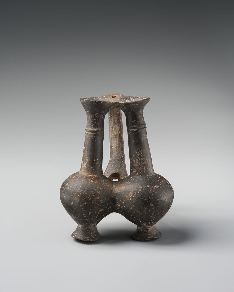 Terracotta double bil-bil, Late Bronze Age I Cypriot complex vessel