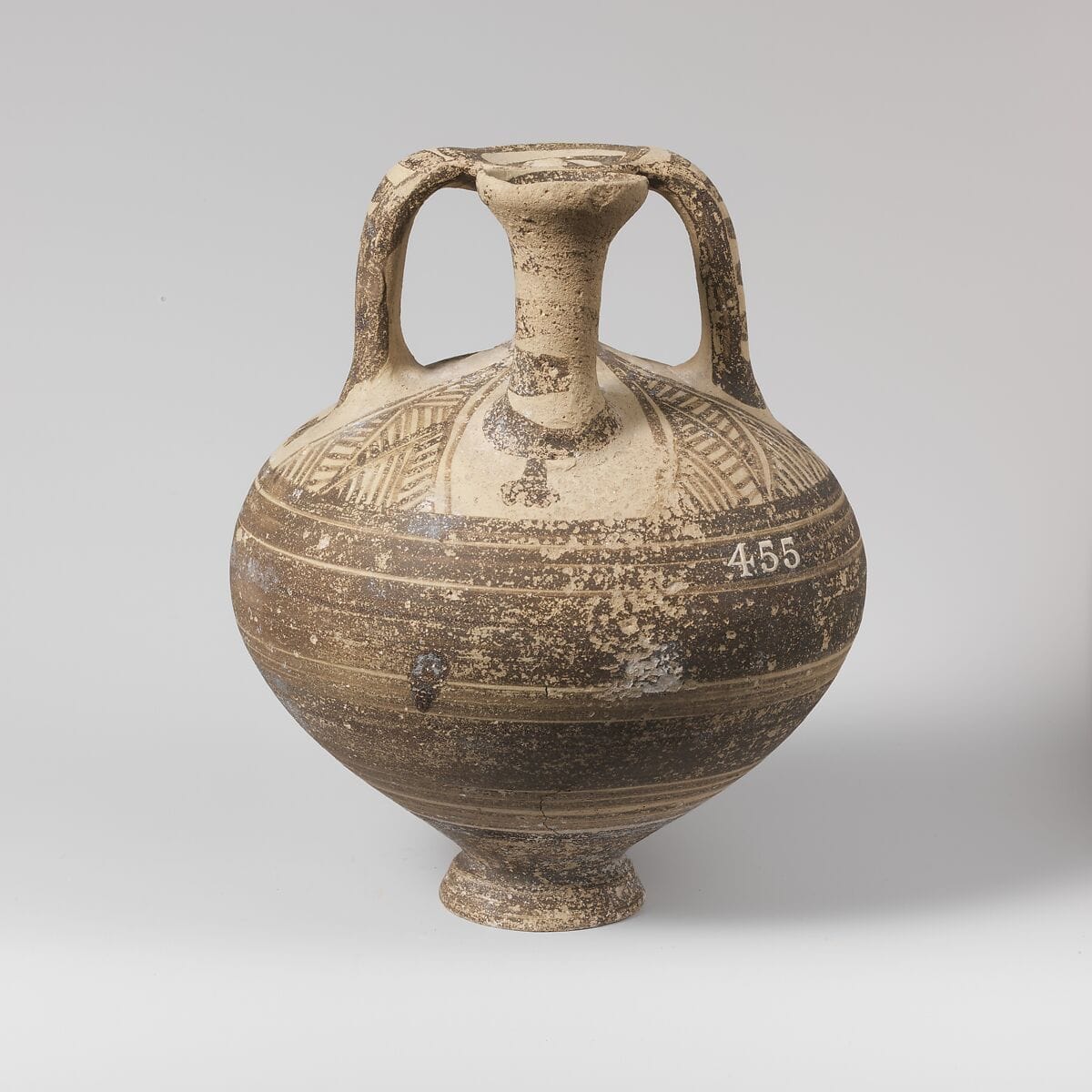 Terracotta stirrup jar, Late Bronze Age III Cypriot
