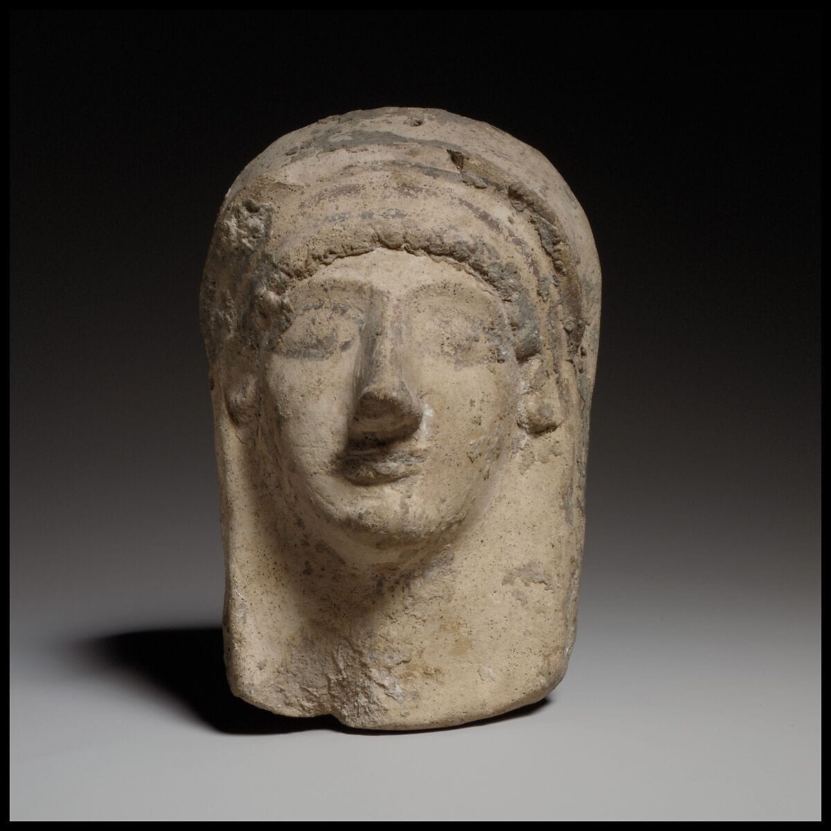Female protome-mask, Archaic II Cypriot statue
