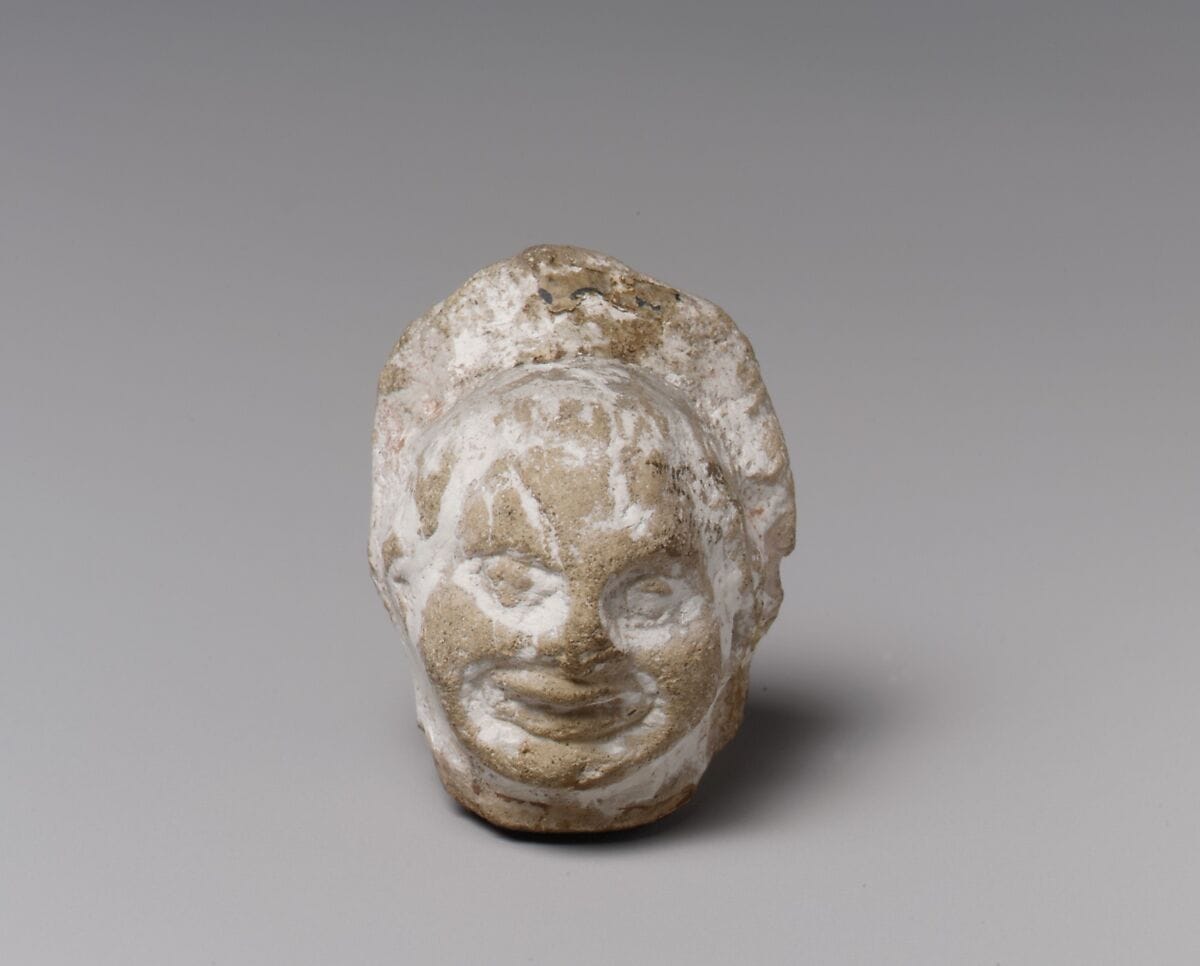 Head of a comic figurine, Hellenistic Cypriot statue