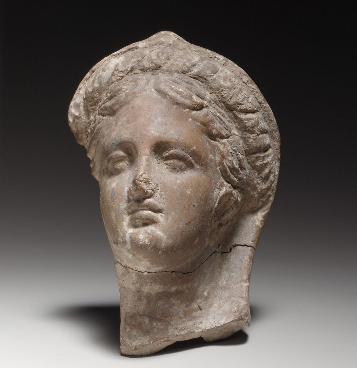 Terracotta female head, Hellenistic Cypriot statue