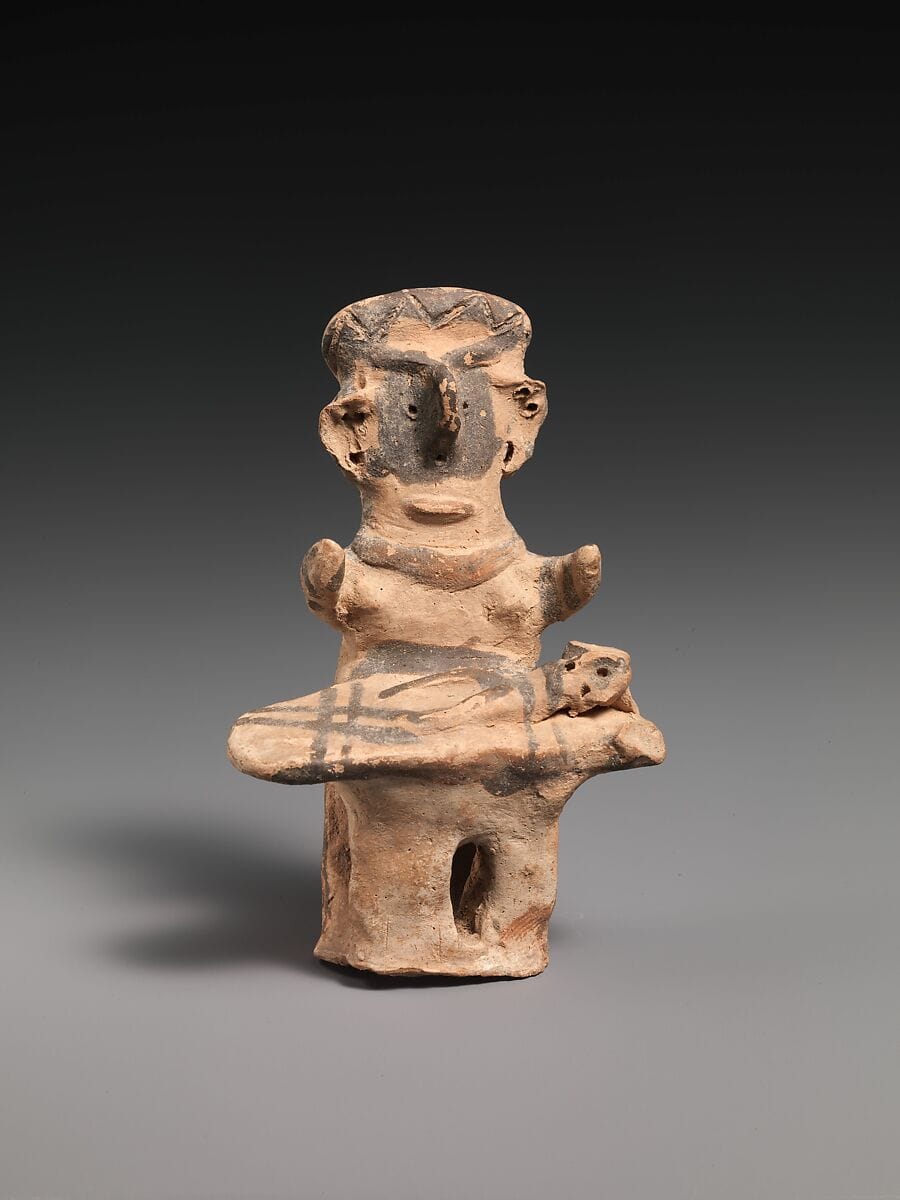 Terracotta statuette of a woman with child, Middle Bronze Age II Cypriot