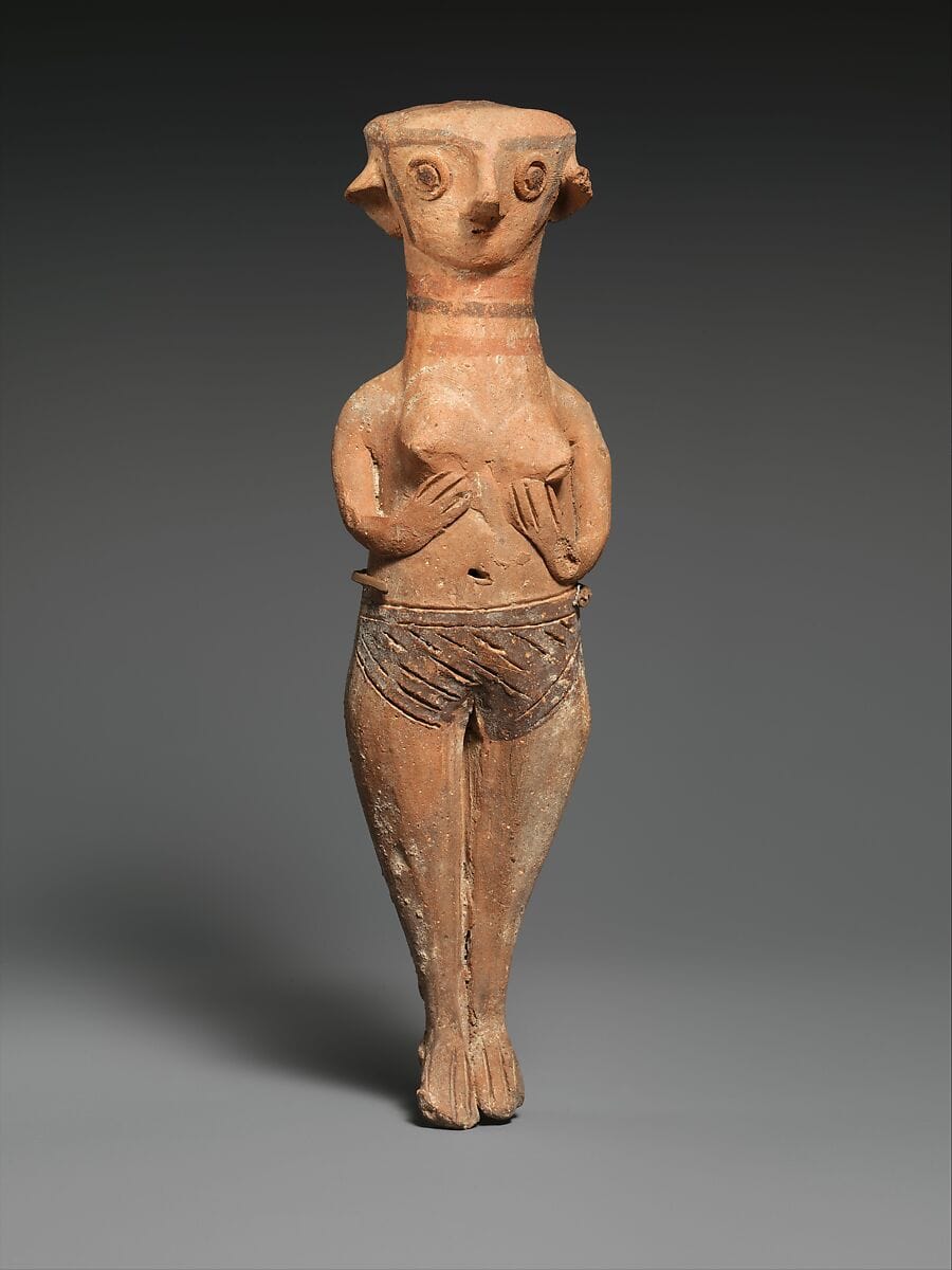 Terracotta statuette of a nude woman, Late Bronze Age II Cypriot