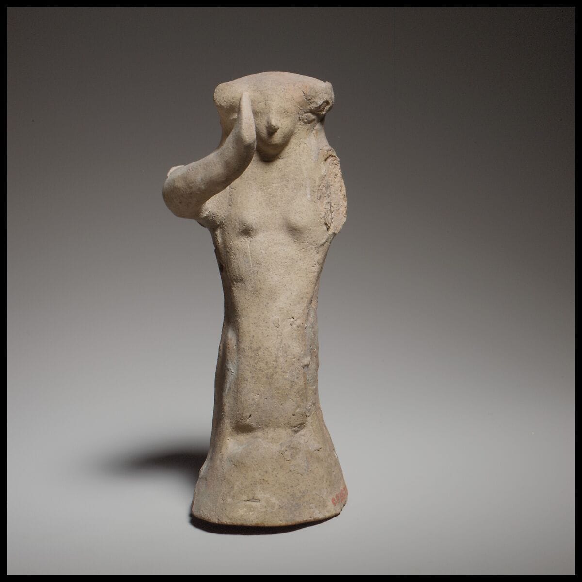 Seated female figurine of the dea gravida type, Archaic II Cypriot statue