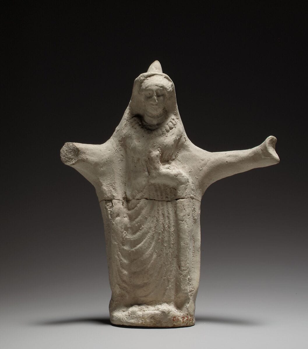 Terracotta statuette of a woman from a ring dance, Classical Cypriot