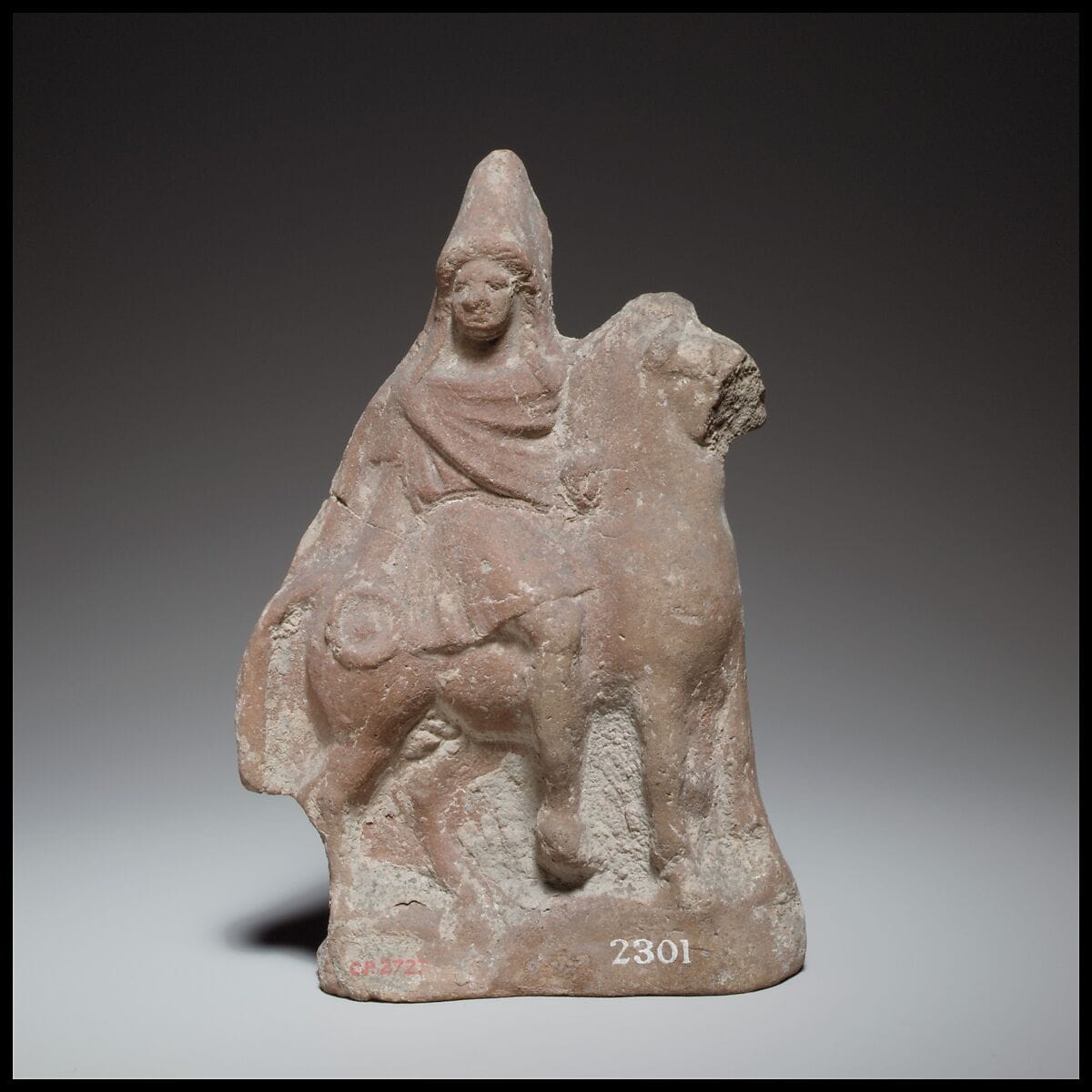 Terracotta statuette of a horse and rider, Hellenistic Cypriot
