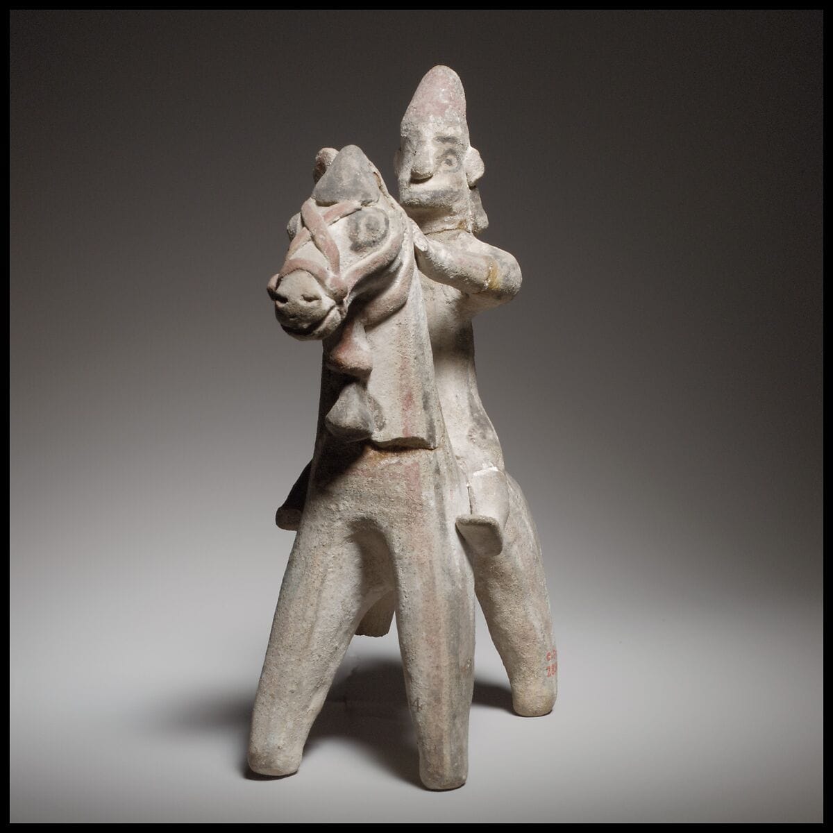 Horse and rider figurine, Archaic II Cypriot statue