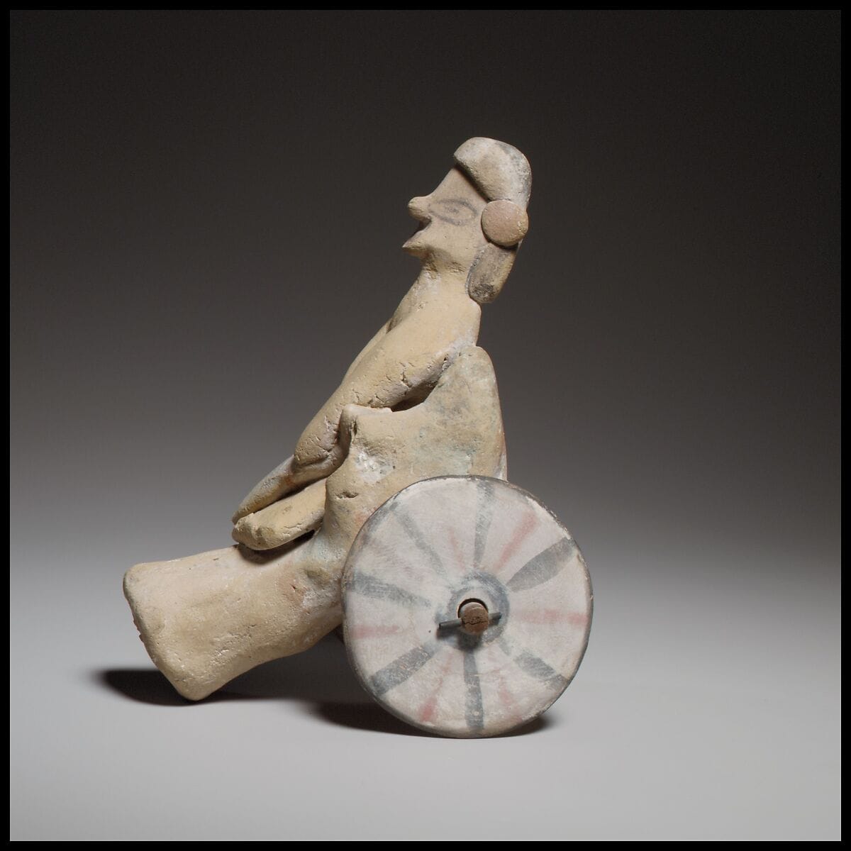 Model of a cart with a human figure, Archaic II Cypriot statue