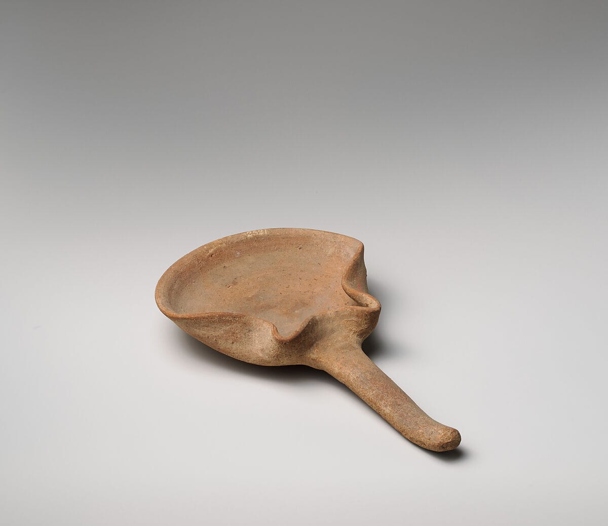 Terracotta handled saucer-shaped oil lamp, Classical Cypriot tool
