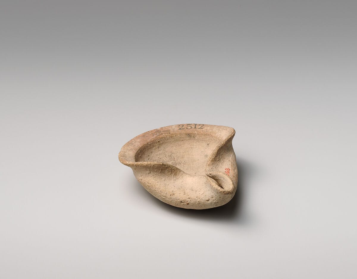 Terracotta saucer-shaped lamp, Classical Cypriot tool