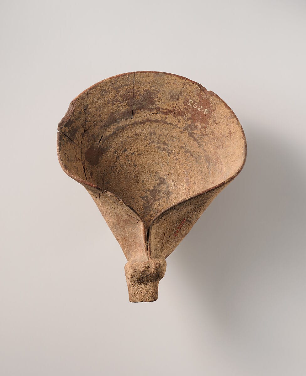 Terracotta ladle-saucer or shovel, Classical Cypriot dipper