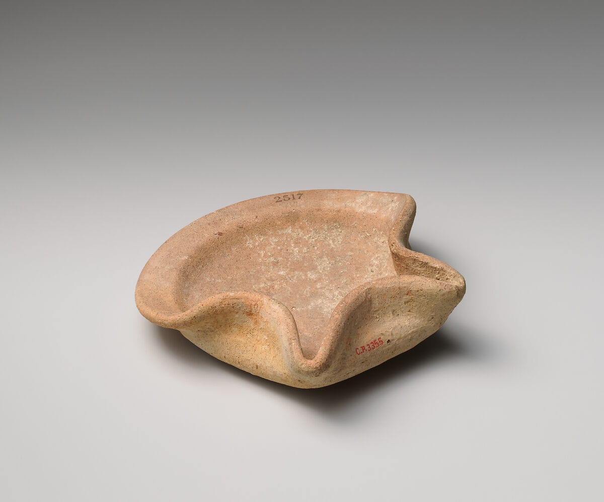 Terracotta saucer-shaped oil lamp, Classical Cypriot tool