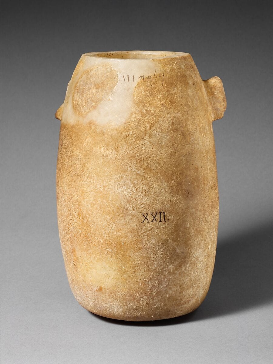 Alabaster inscribed "alabastron", Classical Cypriot flask