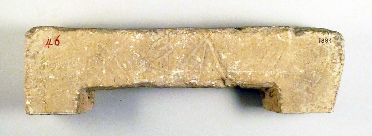 Limestone inscribed statue base, Chalcolithic Cypriot