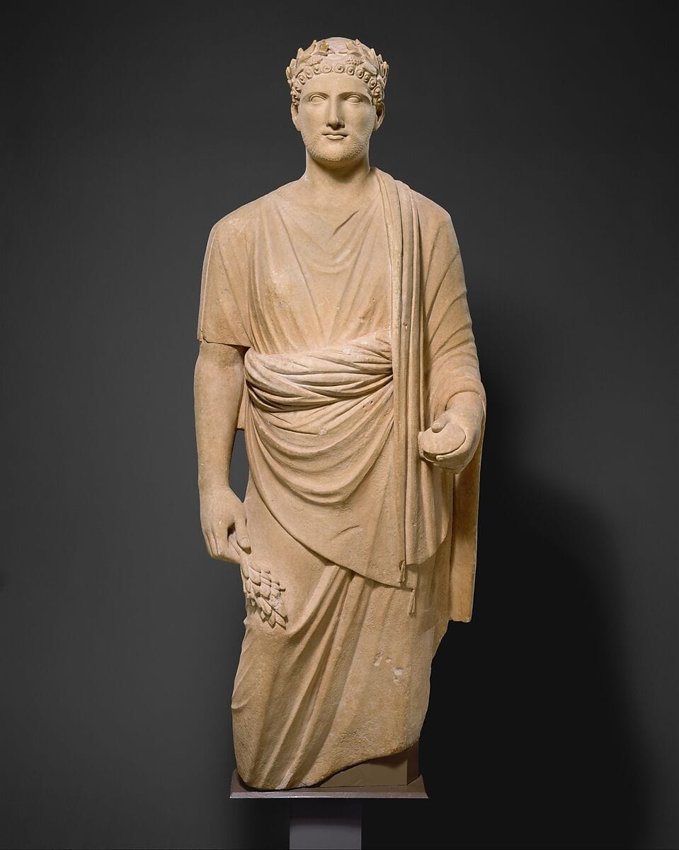 Limestone statue of a young man, Classical Cypriot