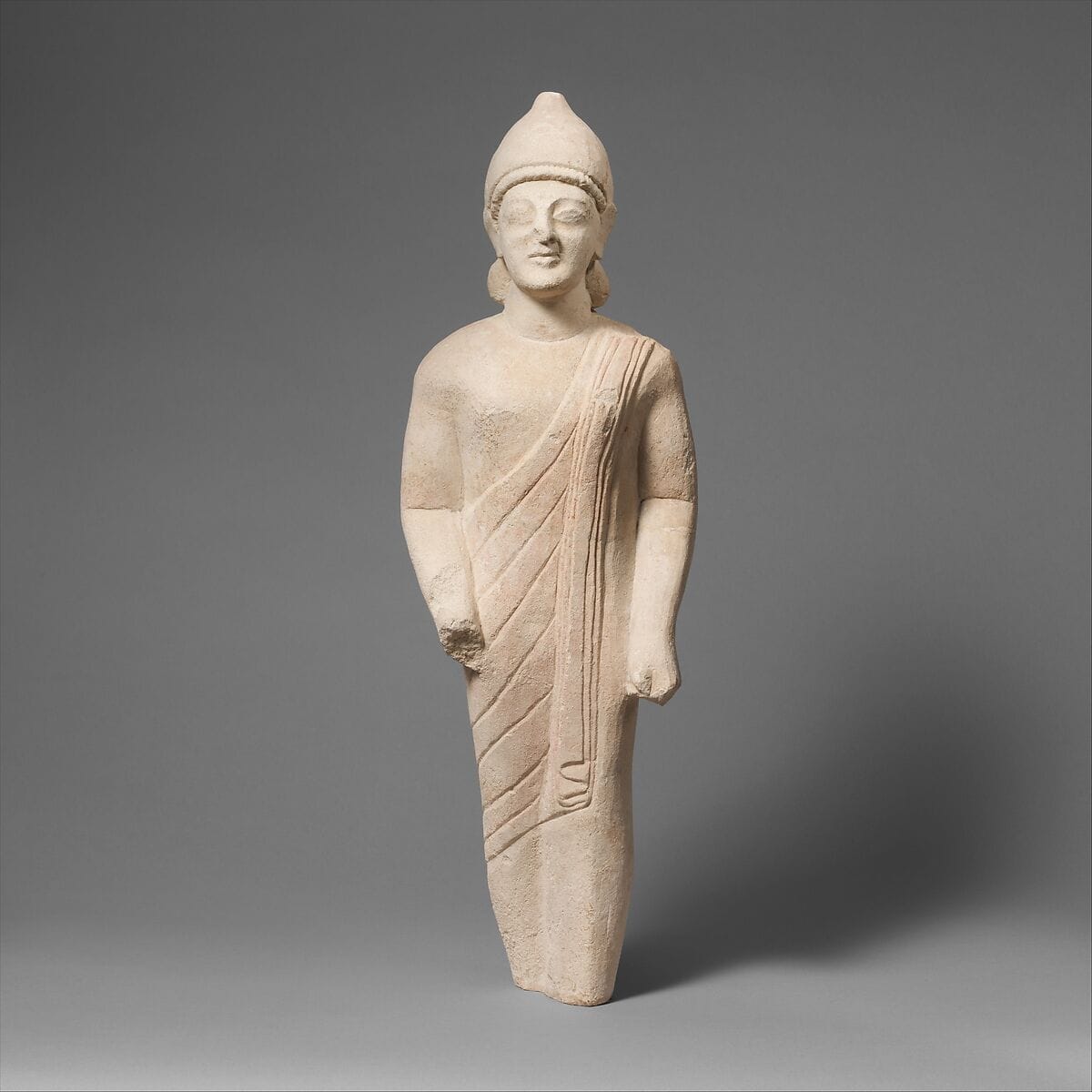 Limestone statuette of a male votary (worshipper), Archaic II Cypriot
