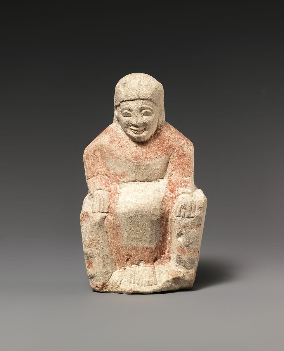 Limestone statuette of a seated female figure, Archaic II Cypriot