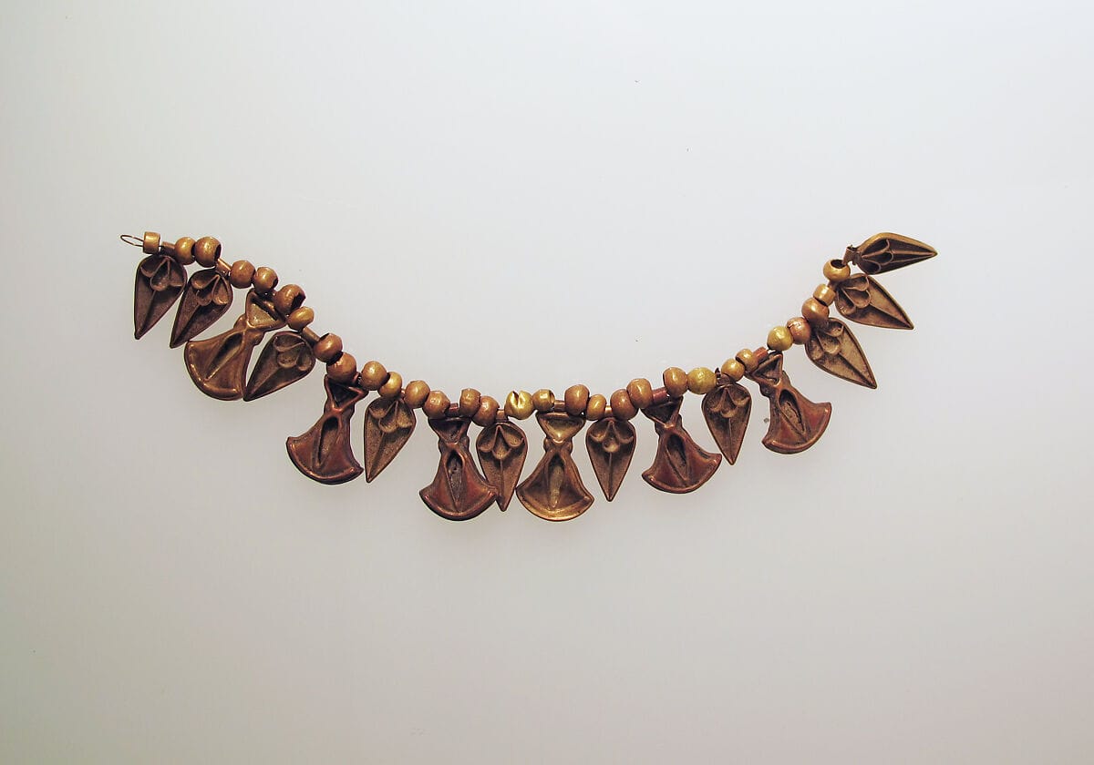 Bead pendant, with lotus flowers, Bronze Age Cypriot jewelry