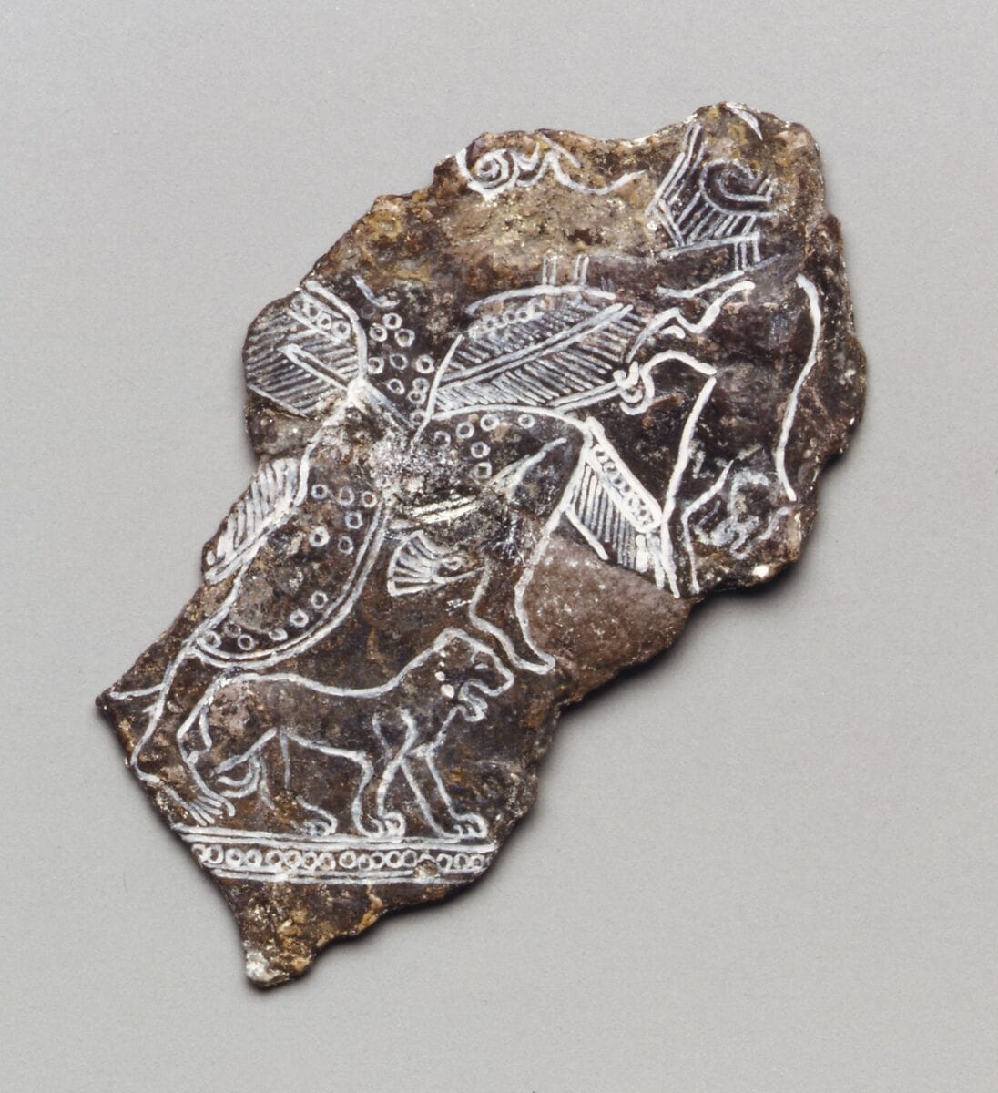 Fragment of a silver bowl, Archaic I Cypriot dish