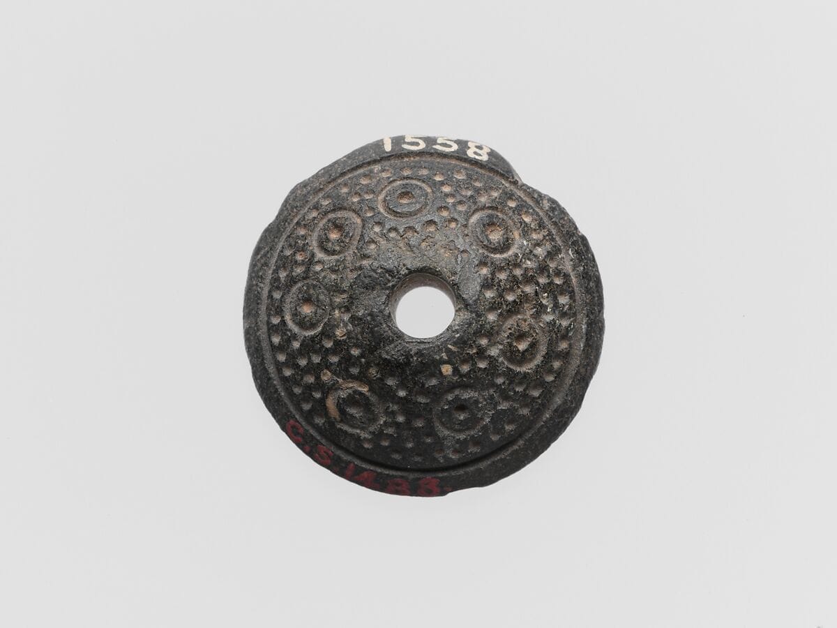 Chlorite spindle whorl, Late Bronze Age III Cypriot tool