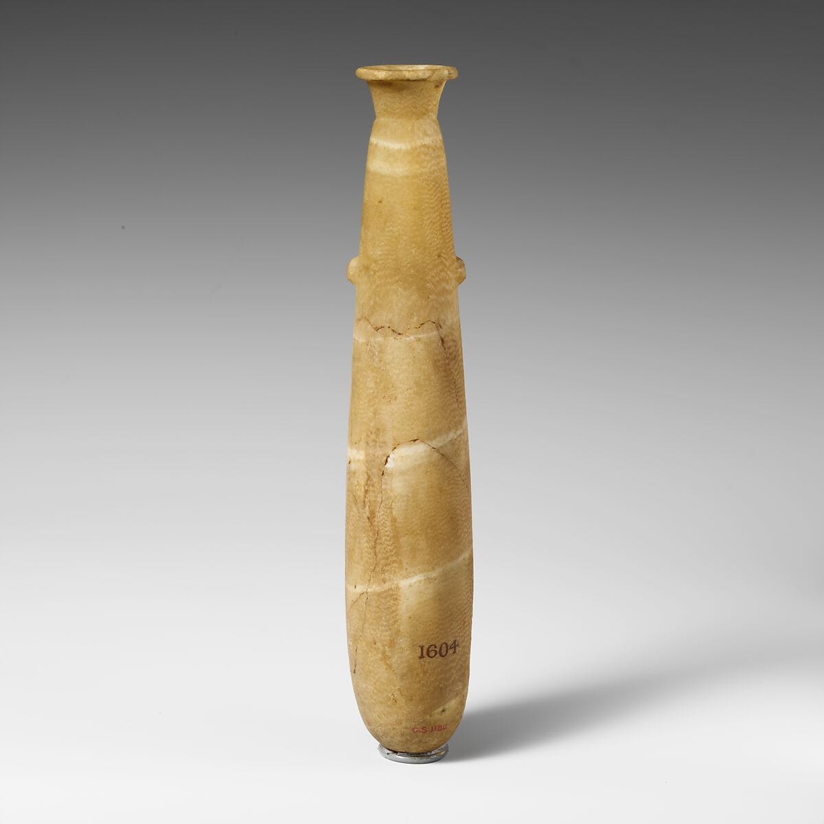 Alabaster alabastron (perfume vase), Archaic II Cypriot flask